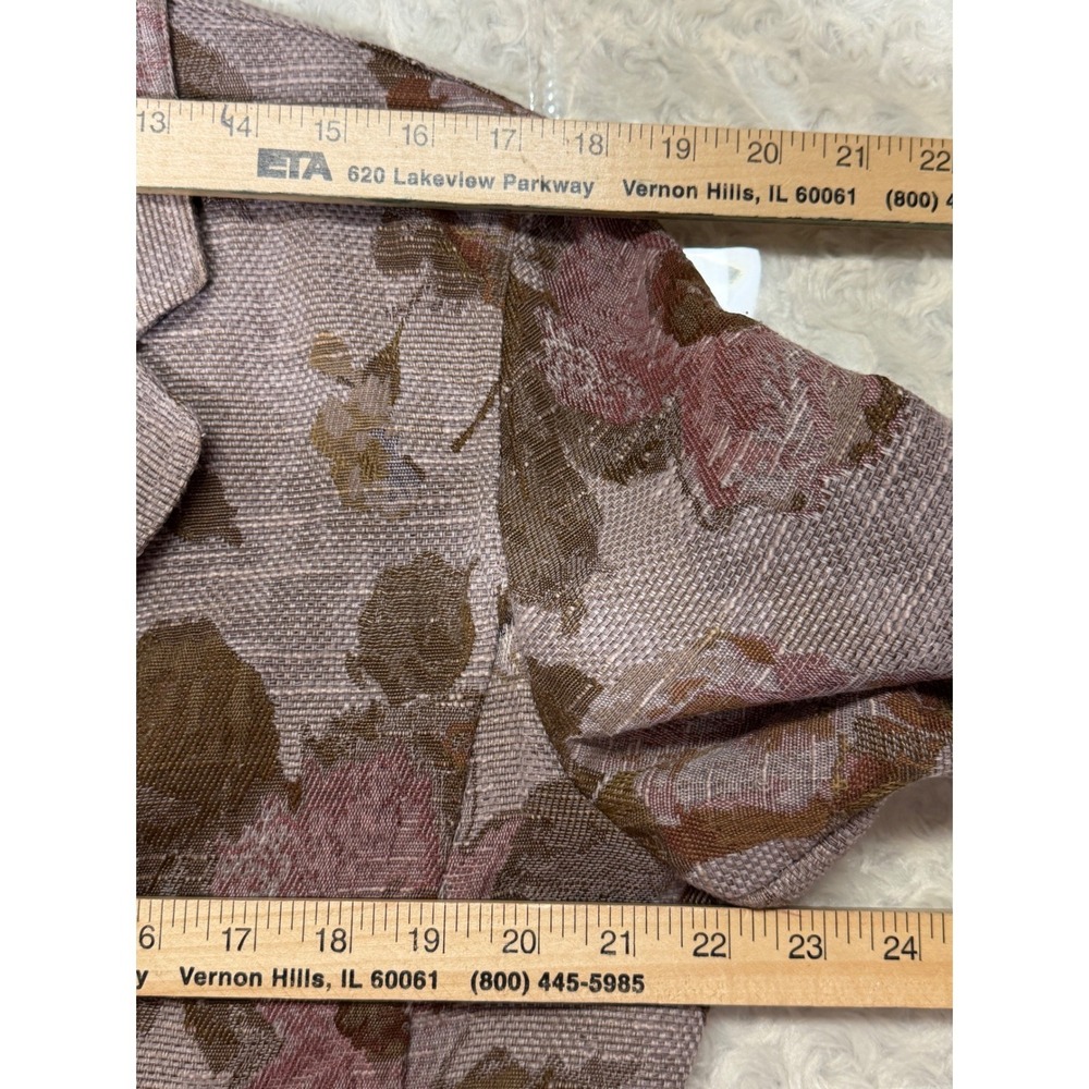 J. Jill Floral Tapestry Blazer Mauve Brown Multi Button Front Jacket 14T Tall - Picture 5 of 13